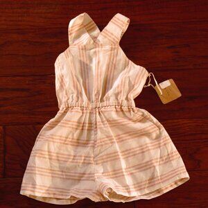Noch Organic Papaya Stripe Romper with Pockets 2Y